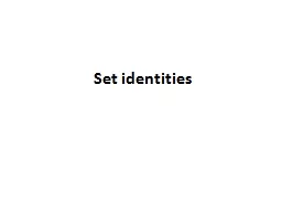 Set identities