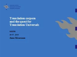 Translation corpora