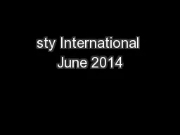 sty International June 2014