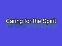 Caring for the Spirit