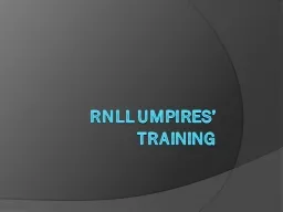 RNLL Umpires’ training