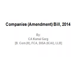 Companies (Amendment) Bill, 2014