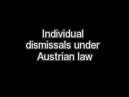 Individual dismissals under Austrian law