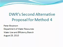 DWR’s Second Alternative Proposal for Method 4