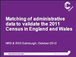 Matching of administrative data to validate the 2011 Census