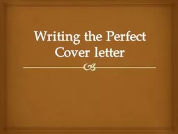 Writing the Perfect Cover letter