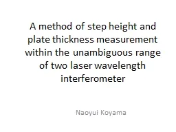 A method of step height and plate thickness measurement wit