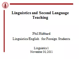 Linguistics and Second Language Teaching