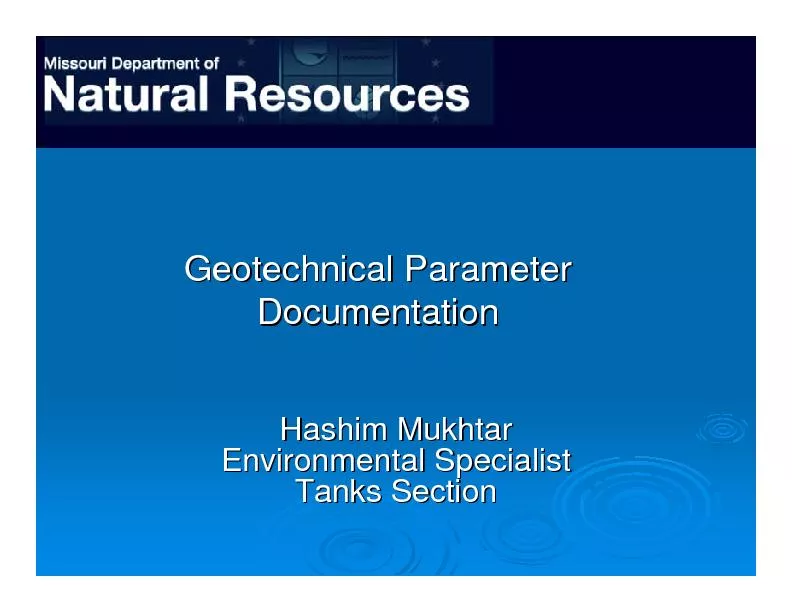 Geotechnical Parameter Geotechnical Parameter DocumentationDocumentati