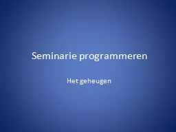 Seminarie programmeren