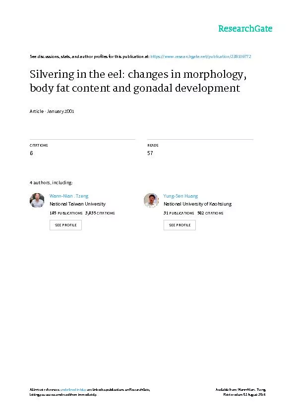 SILVERING IN THE EEL: CHANGES IN MORPHOLOGY, BODY FAT CONTENT, AND GON