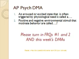 AP Psych DMA