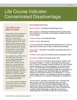 Life Course Indicator Concentrated Disadvantage Fall  Life Course Indicator Concentrated