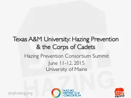 Texas A&M University: Hazing Prevention & the Corps