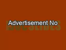   Advertisement No
