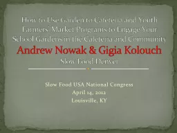 Slow Food USA National Congress