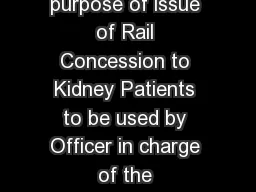 Concession Certificate for Outward Journey Form for the purpose of issue of Rail Concession