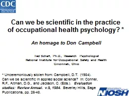 Can we be scientific in the practice of occupational health