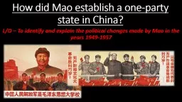 How did Mao establish a one-party state in China?
