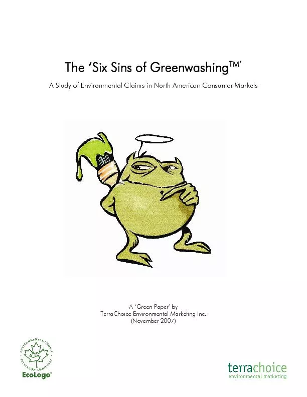 The Six Sins Of Greenwashing