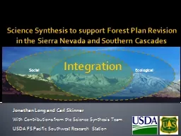 Science Synthesis to support Forest Plan Revision in the Si