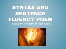 Syntax and Sentence Fluency Poem