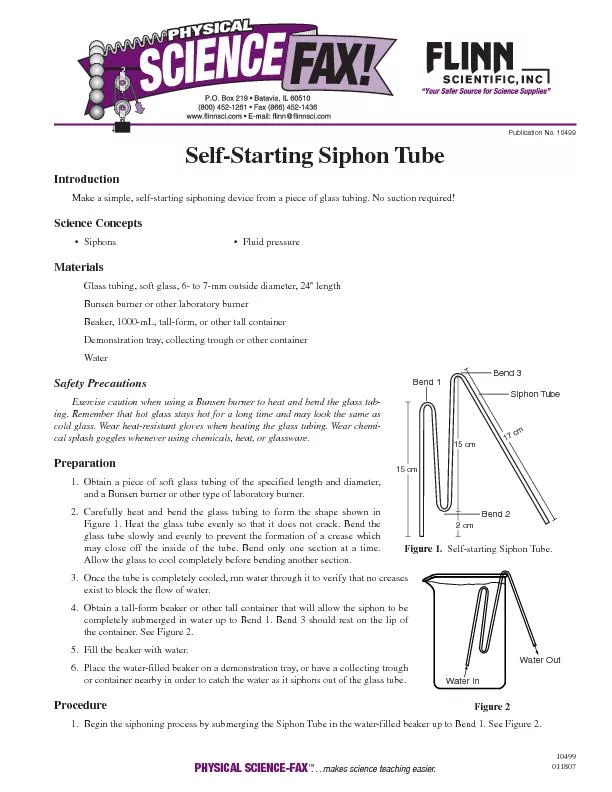 Publication No. 10499Self-Starting Siphon TubeIntroductionMake a simpl