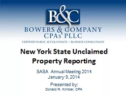 New York State Unclaimed Property Reporting