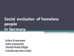 Social exclusion of homeless people
