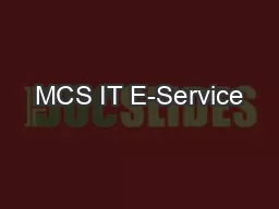 MCS IT E-Service