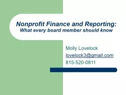 Nonprofit Finance and Reporting: