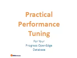 Practical Performance Tuning