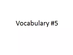 Vocabulary #5