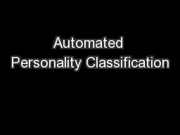 Automated Personality Classification