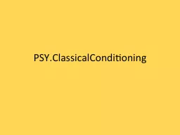 PSY.ClassicalConditioning