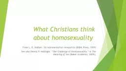 What Christians think about homosexuality