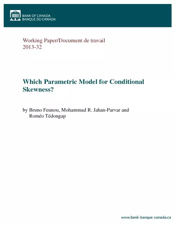 Working Paper/Document de travail2013Which Parametric Model for Condit