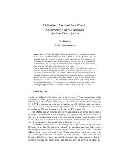 Delimited Control in OCaml Abstractly and Concretely System Description Oleg Kiselyov