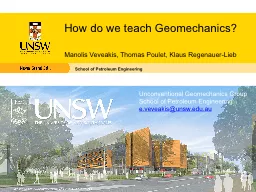 How do we teach Geomechanics?