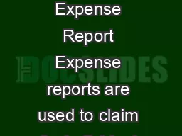 Concur Creat n Expense Report ast Updated January  Page of Concur Expense Report Expense