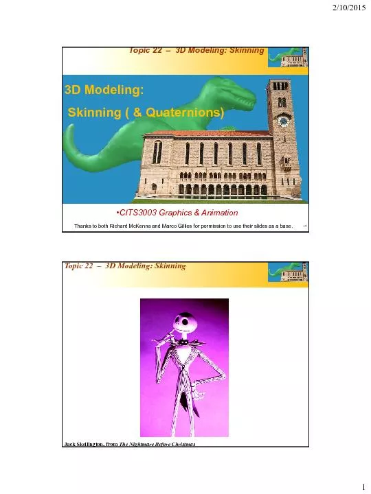 3D Modeling: Skinning
