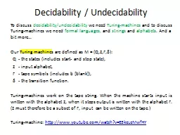 Decidability /