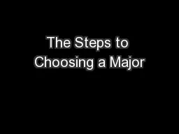 The Steps to Choosing a Major