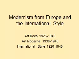 Modernism from