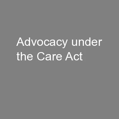 Advocacy under the Care Act