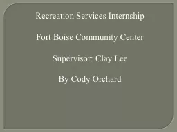 Recreation Services Internship