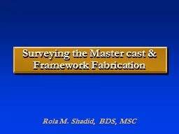 Surveying the Master cast & Framework Fabrication