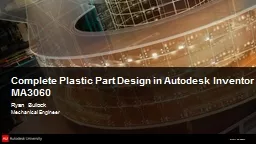 Complete Plastic Part Design in Autodesk Inventor MA3060