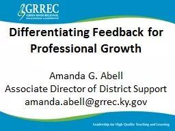 Differentiating Feedback for Professional Growth