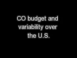 CO budget and variability over the U.S.